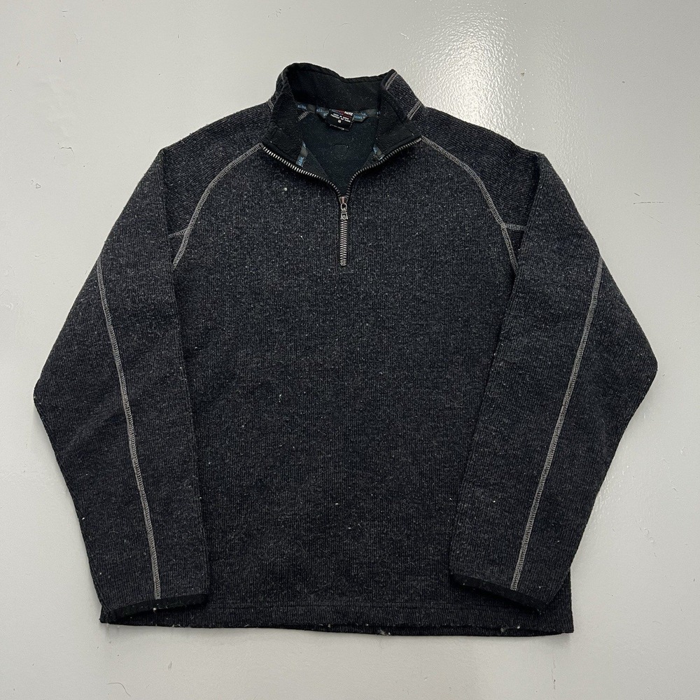 KUHL Mens Medium Charcoal Gray ThermoKore 1/4 Zip Pullover Sweater Fleece